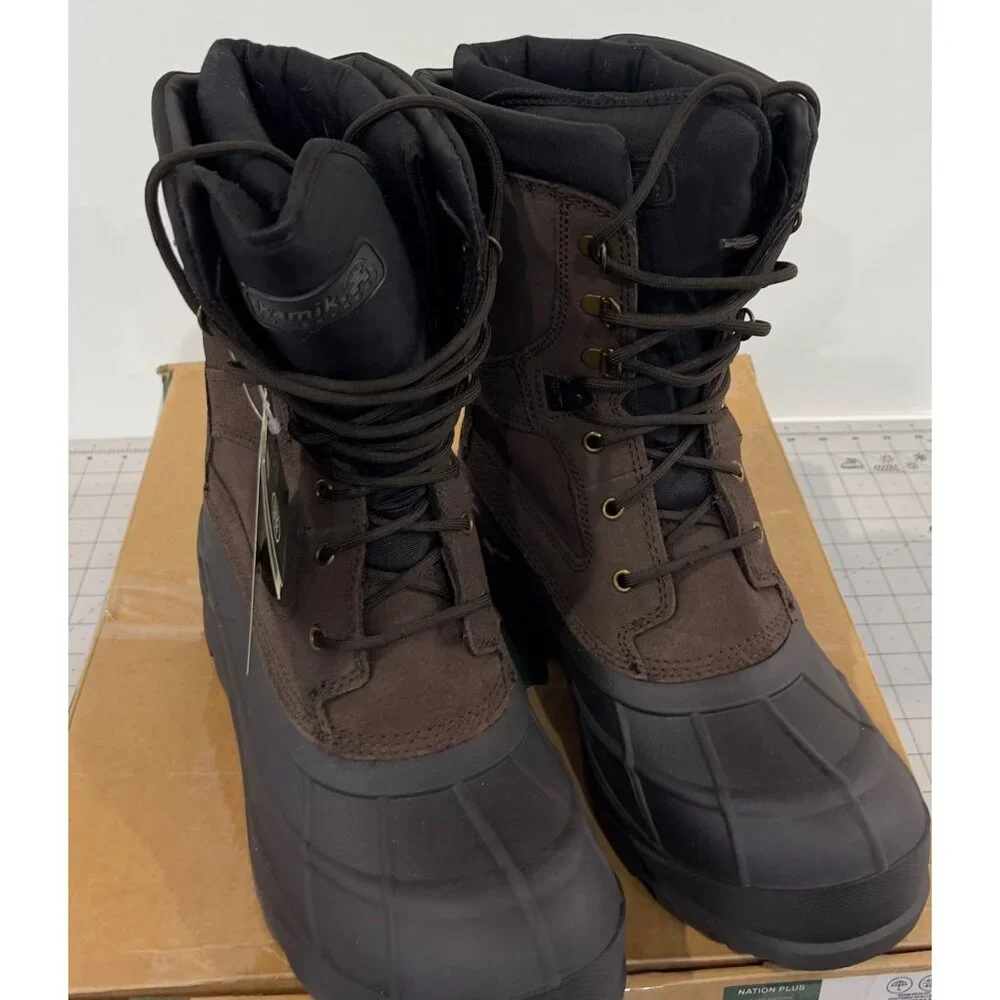 Kamik Men's NationPlus Waterproof Insulated Boots Sz. 12 Dark Brown -40 degrees - Picture 3 of 15
